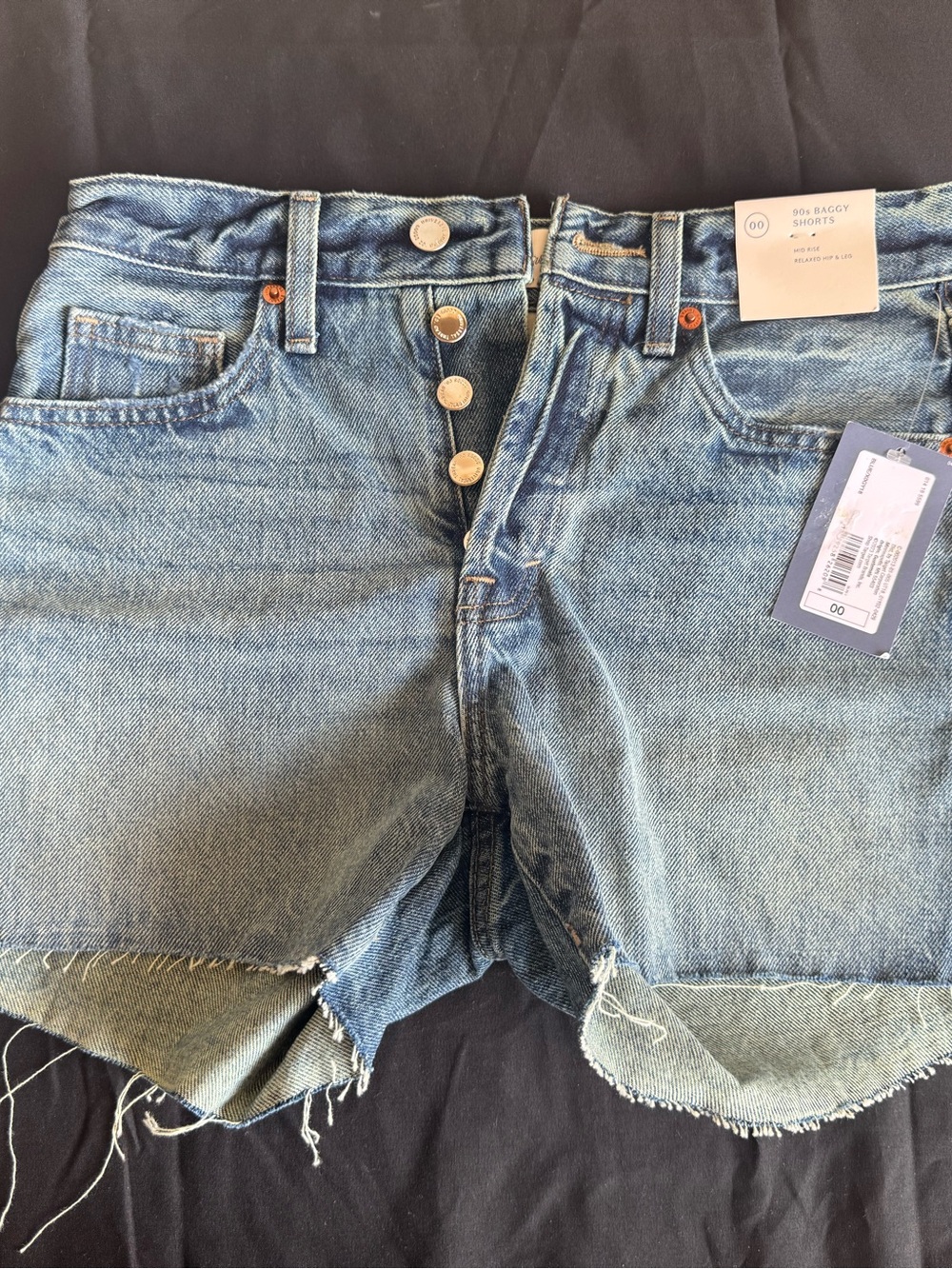 Universal Thread Size 00 90s Baggy Shorts Mid Rise Cut Off Raw Hem Denim NWT